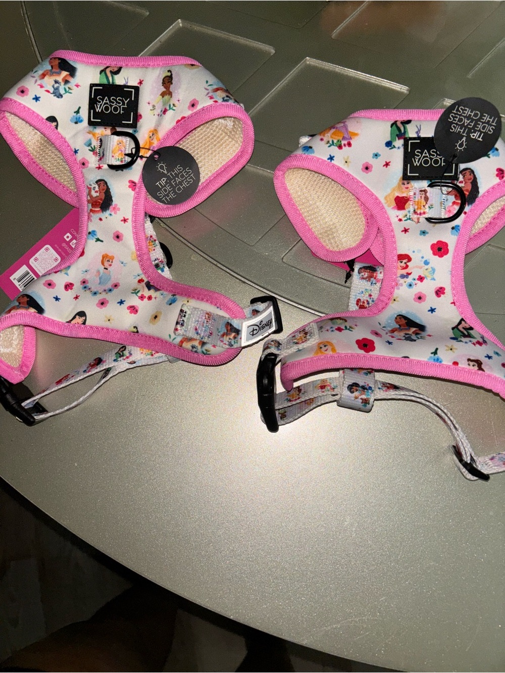 Pink Disney Princess Dog Harness - Cute Printed Dog Harness sizes small & medium